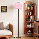Ambimall 60'' Modern Floor Lamp with Shade, Tall Lamps for Living Room, Bedroom, Office, Dining Room, Pink Shade with Black Pole(Without Bulb) by CozyNest Decor