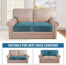 H.VERSAILTEX Velvet Stretch Couch Cushion Cover Plush Cushion Slipcover for Chair Loveseat Sofa Cushion Furniture Protector Seat Cushion Sofa Cover (2 Piece Large Sofa Cushion Covers, Peacock Blue) by CozyNest Decor