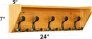 SKOLOO Wall Shelf with Hooks, 24-Inch Brown Coat Rack Wall Mount with Shelf Organizer - Lightweight & Sturdy, 5 Tri Hooks - Perfect for Entryway, Hallway, Living Room, Bedroom, Mudroom by CozyNest Decor