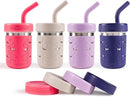 Pandaloo® Smoothie Cups for Kids - Stainless Steel Toddler Tumbler with Straw, Sippy Cup for Smoothies - BPA-Free, Toddler Snack Cups, 10 oz by TinyTreasures Baby Boutique