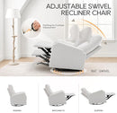 COLAMY Swivel Recliner Chair with Footrest, Rocker Glider Chair High Back with Double-Layer Cushion, Rocker Recliner for Nursery & Living Room, Bedroom, White by TinyTreasures Baby Boutique