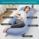 Sasttie Pregnancy Pillows for Sleeping, Jumbo U Shaped Cooling Full Body Pillow with Removable Cover, Pregnant Women Must Haves, Maternity Essential, Blue by TinyTreasures Baby Boutique