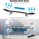 Skateboard,31 x 8 Inch Complete Skateboard, 8-Layer Maple Wood Deck Double Kick Standard Skateboards for Kids, Teens, Adult, Beginner by TinyTreasures Baby Boutique