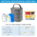 Breast Milk Cooler Bag with Ice Pack Fits 4 Baby Bottles Up to 9 Ounce, Baby Bottle Bag for Nursing Mom Daycare-Grey by TinyTreasures Baby Boutique