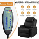 AHMED Power Recliner Chair with Vibration Massage & Heat for Adults, Faux Leather Home Theater Seating with Cup Holders/LED Lights/USB Ports/Side Pockets for Living Room, Black by CozyNest Decor