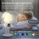 Astronaut Sunrise Alarm Clock for Kids, White Noise Sound Machine with 30 Soothing Sounds, 22 Dimmable Nightlights, Bluetooth Speaker, Dual Digital Alarm Clocks, Wake Up Light for Bedroom, Adults by TinyTreasures Baby Boutique