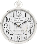 Menterry Retro Round Wall Clock. White Vintage Antique Style. Battery Operated Silent Wall Clocks for Farmhouse,Bathroom,Kitchen,Bedroom,Office, (11.8" H x 9.3" W) by CozyNest Decor