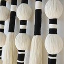 Macrame Wall Hanging Tassels Sphericity Cotton Textile Hanging Geometric Yarn Wall Art for Bedroom Living Room Decor 15.7" W x 39" L by CozyNest Decor