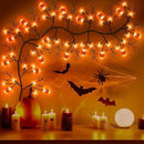 7 Ft 63 LED Halloween Decorations Willow Vine Twig Garland with 8 Modes Timer 21 Pumpkin Orange Lights, Halloween Garland with Waterproof Battery Operated for Indoor Wall Fireplace Decorations by CozyNest Decor