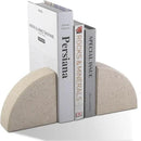 Marble Bookend for Shelves, Non-Skid Bookends for Heavy Books, Heavy Duty Book Stopper for CDs, Luxury Book Shelf Holder, Quarter Circle Design Book Ends Decorative, Moleanos Beige, Set of 2 by CozyNest Decor