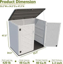 HOMSPARK Storage Shed Weather Resistance, Multi-Purpose Outdoor Storage Cabinet for Backyards and Patios, Horizontal Storage Shed for Lawnmower, Patio Accessories (Off-White, Large - 48 cu.ft) by GreenHaven Gardens