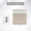 13x13 Cube Storage Bins, Collapsible Fabric Storage Box, 4 Pack Closet Baskets with Handles for Organizing, Shelf, Toys, Clothes, Home, Office, Nursery (Beige&White) by CozyNest Decor