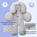 Pro Goleem Infant Car Seat Head Neck Body Support, Ultra-Soft Minky and Microfiber Newborn Car Seat Insert, Perfect for Car Seat, Stroller, 2-in-1 Reversible, for Boys and Girls, Gray by TinyTreasures Baby Boutique