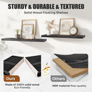 Floating Wall Shelves 3-Pack - 24-Inch Rustic Black Wooden Shelves for Storage and Décor, Easy Installation for Living Room, Bedroom, and Kitchen by CozyNest Decor