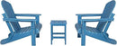 WO Home Furniture Adirondack Chairs Table Set of 3 PCS Outdoor Folding Chairs Side End Table Weather/UV Resistant for Lawn, Garden, Bon Fire, Balcony (Pacific Blue) by GreenHaven Gardens