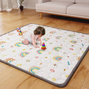 Boho Rainbow Baby Play Mat 50x50 Playpen Mat Thicken Soft Baby Crawling Mat Non-Slip Cushioned Baby Floor Mat with Letters, Activity Playmats for Babies Toddlers Play & Tummy Time (50X50,White) by TinyTreasures Baby Boutique