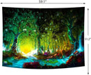 Delur Fantasy Forest Tapestry Mystical River Enchanted Magical Fairy Tale Tree Tapestry Sunrise Landscape Sunset Nature Psychedelic Wall Hanging Headboard for Bedroom Living Room Home Decor (51.2" x 59.1") by CozyNest Decor