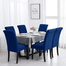 Joccun Chair Covers for Dining Room Set of 6, Dining Chair Slipcovers Stretch Dining Room Chair Covers Seat Protector,Washable Parsons Chair Cover for Home,Banquet(Classic Blue,6 Pack) by CozyNest Decor