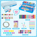 Friendship Bracelet Making Kit with Storage Box,DIY String Bracelet Arts and Craft for Girls Aged 8-12,Kids' Travel Activity Toy Set,Birthday Gifts for Ages 6 7 8 9 10 11 12 Year Old (Light Blue) by TinyTreasures Baby Boutique