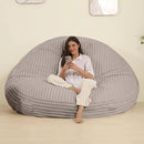 Memory Foam Bean Bag Chair, Bean Bag Bed with Fluffy Removable Cover, for Living Room Bedroom, 6FT Grey by CozyNest Decor