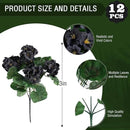 Hananona 12 Bundles Artificial Geranium Flowers for Outdoors Black Silk Geranium Flowers Outdoor UV Resistant Plants Faux Black Flower for Home Kitchen Halloween Table Centerpieces Decor (12, Black) by CozyNest Decor