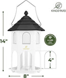 Kingsyard Metal Bird Feeder for Outdoor Hanging, Wild Bird Feeders with Circular Perch, Easy to Clean & Refill, 4 lbs Large Seed Capacity, White by GreenHaven Gardens