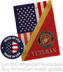 Home of Marine Corps Burlap Garden Flag - Set with Stand Armed Forces USMC Semper Fi United State American Military Veteran Retire Official House Banner Cemetery Yard Rememberance Veterans Day Gifts by GreenHaven Gardens
