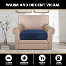 PrinceDeco Stretch Velvet Couch Cushion Cover,Soft Fitted Cushion Slipcover for Arm Chair Sofa Cushion Furniture Protector Seat Cushion Sofa Cover Width Up to 29.5", Navy by CozyNest Decor