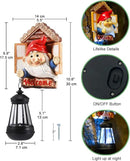 Gnome Tree Hugger with Solar Lantern - 10.6 Inch Resin Gnome Statue for Outdoor Garden Decor, Ideal Gnome Gifts and Gnome Statue Outdoor for Gnome Lovers by GreenHaven Gardens