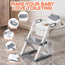 SKYROKU Potty Training Seat for Toddlers – 2-in-1 Adjustable Potty Ladder with Step Stool, Anti-Slip Cushion, Splash Guard & Extra-Wide Pedals, Supports 200+ lbs, Ideal for Boys & Girls by TinyTreasures Baby Boutique