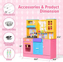 Kids Kitchen Playset, Wooden Pretend Play Kitchen for Kids w/Faucet, Sink, Stove, Oven, Curtains, Cookware, Storage Cabinets, Toddler Role Play Toy Kitchen Set Gift for Girls Boys Ages 3+ by TinyTreasures Baby Boutique