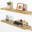 Fun Memories Floating Shelves for Wall Decor, 30"x8" Rustic Reclaimed Wood Shelves, Heavy-Duty Wall Mounted Shelves with Invisible Brackets, Set of 2for Living Room, Bedroom, Kitchen, Natural Finish by CozyNest Decor