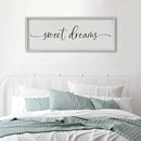 SRSZHIYUE Sweet Dreams Above Bed Wall Decor, 40"x15" Large Rustic Master Bedroom Over Bed Sign Guest Room Couples Wood Framed Farmhouse Horizontal Hanging Decoration (White) by CozyNest Decor