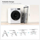 Clothes Drying Rack, Foldable 2-Level Laundry Racks for Drying Clothes Rack,Stainless Steel Drying Rack Clothing Collapsible for Indoor Outdoor,with Height-Adjustable Wings,33 Drying Rails,Gray by CozyNest Decor