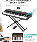 MUSTAR Digital Piano 88 Key Weighted with Stand, 88 Key Semi Weighted Keyboard Piano MEP-900, Portable Electric Piano Keyboard 88 Keys with Bluetooth Connection, Case, Sustain Pedal, MDF, Black by TinyTreasures Baby Boutique