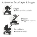 UPPAbaby Cruz V3 Stroller - from Birth + Car Seat Compatible - Full-Size, Reversible Seat - Infant Insert, Bug and Rain Shields Included - Jake (Charcoal/Carbon Frame/Black Leather) by TinyTreasures Baby Boutique