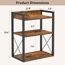 3-Tier Kitchen Spice Rack Organizer for Countertop, Coffee Counter Shelf, Mug Shelf, Bathroom Counter Organizer, Makeup Organizer, Rustic Brown and Black by CozyNest Decor
