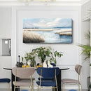 amatop Large Coastal Wall Art Abstract Landscape Beach Ocean Marsh Canvas Print Calming Soft Blue and Beige Wetland Picture Minimalist Neutral Nature Artwork for Bedroom Living Room Office 48x24 by CozyNest Decor