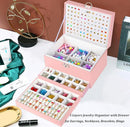 Earrings Jewelry Box for Girls, 5 Layers Jewelry Organizer with Earring Holder Organizer for Girls Earring Organizer Jewelry Boxes for Women Earrings and Necklaces Jewelry Box Organizer Pink by TinyTreasures Baby Boutique