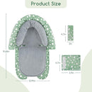 Baby Car Seat Head Support for Newborn, GFU 2 in 1 Infant Car Seat Head Body Support with Strap Pads, Soft Stroller Cushion Pillow Insert for Girls and Boys, Fits for Stroller, Swing, Green by TinyTreasures Baby Boutique