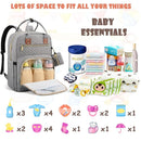 Baby Diaper Bag Backpack, Travel Diaper Bags for Baby Girl Boy Large Capacity Baby Bag Backpack for Women Grey by TinyTreasures Baby Boutique