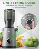 Cold Press Juicer, ECOSELF Juicer Machines with 4.35" Large Feed Chute Fit Whole Fruits & Vegetables, Self Feeding for Juice Extractor Machine, Easy to Clean and Assemble, High Juice Yield by CozyNest Decor
