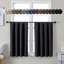Simplebrand Ava Halloween Black Short 36 Inches Blackout Curtain 2 Panels Set, Half Window Rod Pocket Privacy Curtain Tiers for Kitchen, Curtains Blackout for Bathroom Shades, W40 x L36 Inch, Black by TinyTreasures Baby Boutique