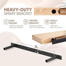 Homeforia 30 inch Wood Floating Shelves, High End Solid Natural Wood 30inch Floating Shelf for Wall, Unfinished Wooden 30 inches Floating Shelves, Heavy Duty Bracket, 30 X 6.5 X 1.75 in, Set of 2 by CozyNest Decor