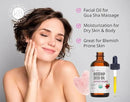 Kate Blanc Cosmetics Rosehip Oil for Face with Pink Gua Sha Stone (1oz, Organic, Pure, Cold Pressed) Rosehip Seed Face Oil for Gua Sha Massage by CozyNest Decor