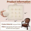 Large Chair Cushions with Handle, 20"x 20" Bite-Size Memory Foam Seat Cushions for Wicker Chair, Patio Non-Slip Rattan Chair Pads, Square Floor Cushion, Beige by CozyNest Decor