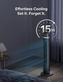 PELONIS 40 inch Bladeless Tower Fan for Bedroom, Standing Fan with Remote Control, 26ft/s, 90° Oscillation, 3 Speed Settings, 27 Db, 3 Modes, 15-Hour Timer, LED Display, Fan that Blows Cold Air, Grey by CozyNest Decor
