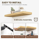 55 Inch Floating Shelves, 12 Inch Deep Floating Shelves for Wall, Floating Shelf with Invisible Brackets, Deep Shelves for Bathroom, Bedroom, Living Room, 1 Pack, Natural by CozyNest Decor