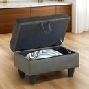 Ottoman Rectangular Storage Ottoman Bench, Flannel Footrest Stool Footstool with Lid for Living Room, Bedroom, Entryway, Brown, 28.5"x19"x17.5" by CozyNest Decor
