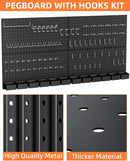 INCLY 158PCS Metal Pegboard Wall Organizer, 48x24 Inch Black Pegboard Panels Tool Organizer Kit with Accessories Hooks and Bins, Peg Board Utility Tool Storage for Garage Workbench Shed by GreenHaven Gardens